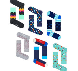 6-PACK Happy Socks - Maat: 41-46 - Koopjedeal - De beste Deals & Dagaanbiedingen