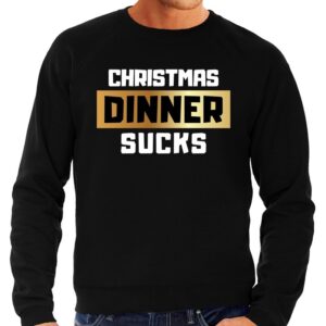 Foute Kersttrui Christmas dinner sucks zwart voor heren