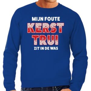 Foute Kersttrui zit in de was blauw voor heren